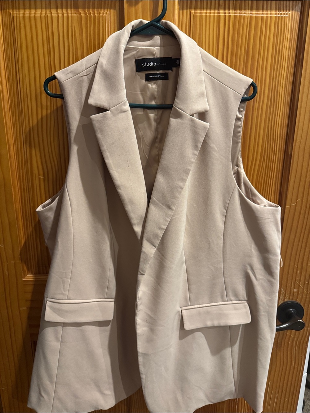 torrid Cream Sleeveless Blazer Vest